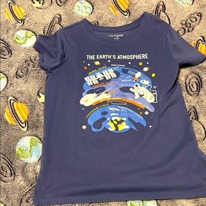 Cat & Jack Navy Earth's Atmosphere T-Shirt girls size 7/8